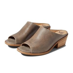 Sofft Brand Shoes Women 9M Brown Leather Slip-On Open Toe Stacked Mule Heel
